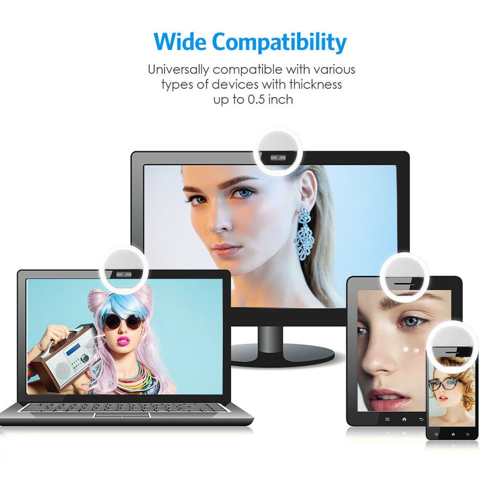 1pc USB Charge Cable LED Selfi - огляд і ціна Webcam Ring Light