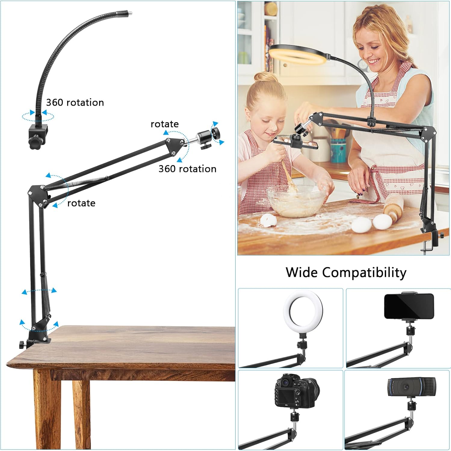 Ring Light with Stand and Phon - огляд і ціна Webcam Ring Light