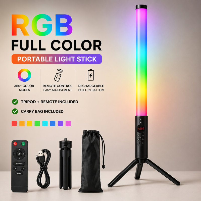 RGB Handheld Video Light Wand, - огляд і ціна Webcam Ring Light
